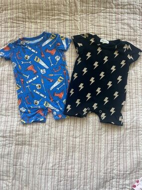 Bums & Roses and Forever French Baby One-Piece Rompers - Set of 2, size 3-6 mos